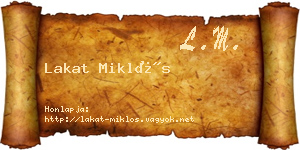 Lakat Miklós névjegykártya